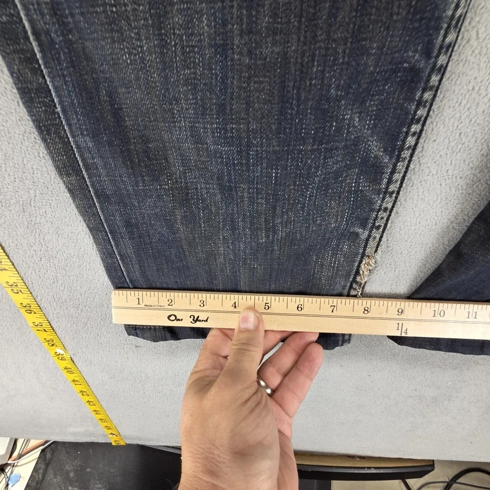 VTG Levis 504 Jeans Mens Blue Straight Engineered Honeycomb Whiskers Fits 31x26